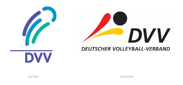altes und neues Logo des deutschen Volleyball Verbandes