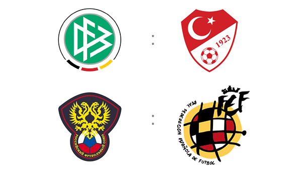 EM Halbfinale Logos