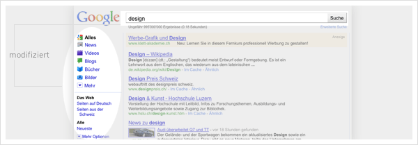 Google Design Suchergebnis 2010