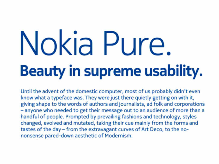 Nokia Pure Font, Quelle: Nokia