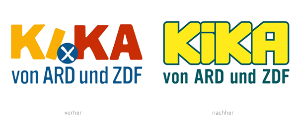Kinderkanal KI.KA Logos – vorher und nachher