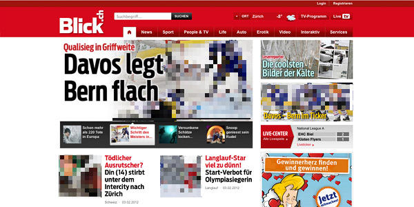 Blick.ch Homepage