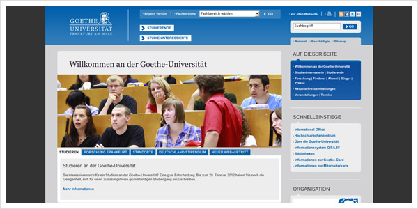 Relaunch Goethe Uni Frankfurt