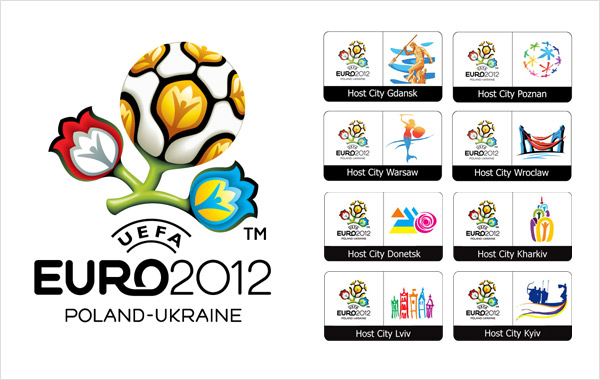 Host-City-Logos Fußball EURO EM 201