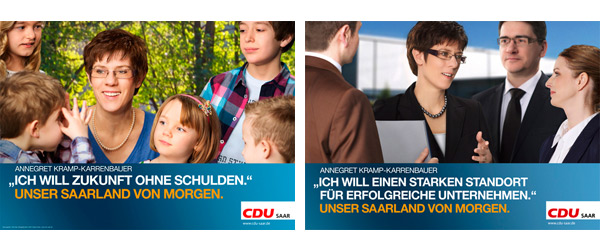 Wahlplakate CDU Saarland Annegret Kramp-Karrenbauer