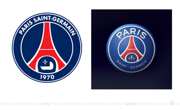 PSG Paris Saint Germain Logo – vorher und nachher