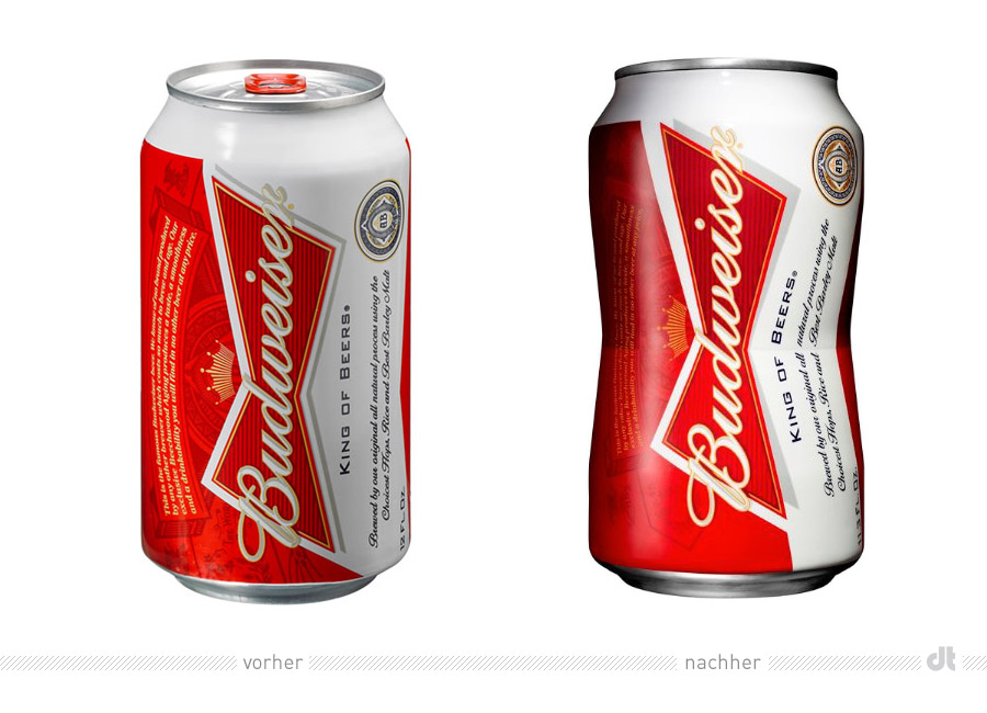 Budweiser Bierdose – vorher und nachher