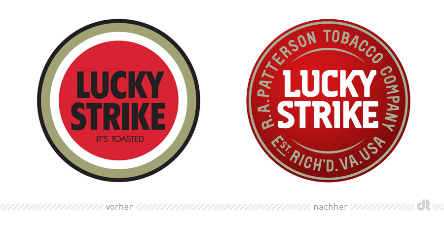 Lucky Strike Logo – vorher und nachher