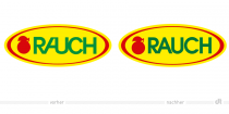 Rauch Logo – vorher und nachher, Bildquelle: Rauch, Bildmontage: dt