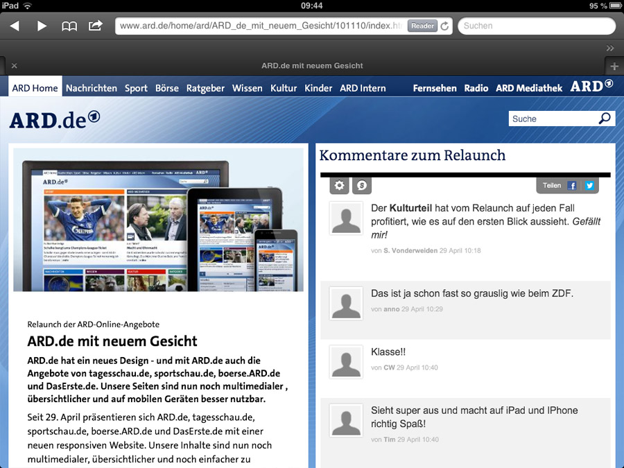 Tagesschau.de Artikel (iPad)