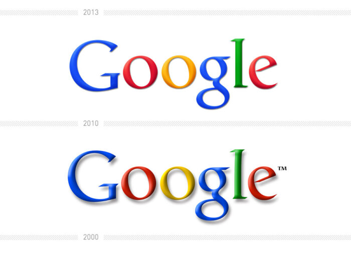 Google Logo im Laufe der Zeit