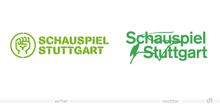 Schauspiel Stuttgart Logo – vorher und nachher