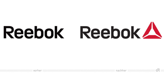 Reebok Logo – vorher und nachher