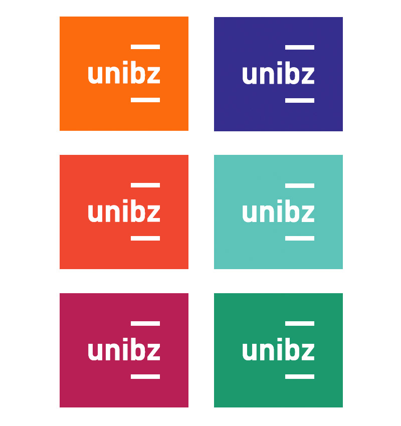 Uni Bozen - Logo Fakultätsfarben