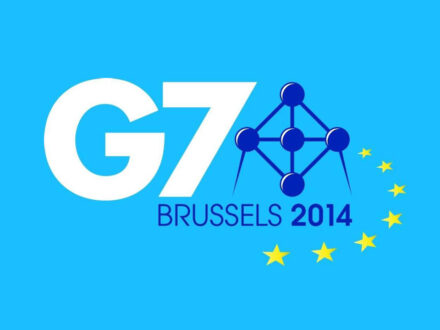 Logo des G7-Gipfels in Brüssel