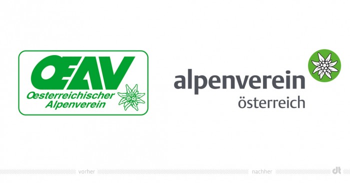 Österreichischer Alpenverein Logo – vorher und nachher