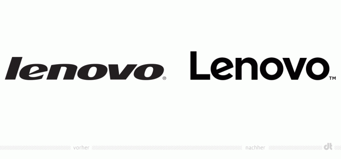 Lenovo Logo – vorher und nachher