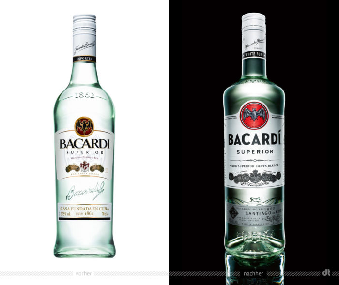 Bacardi Superior Rum – vorher und nachher