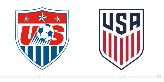 US Soccer Logo – vorher und nachher