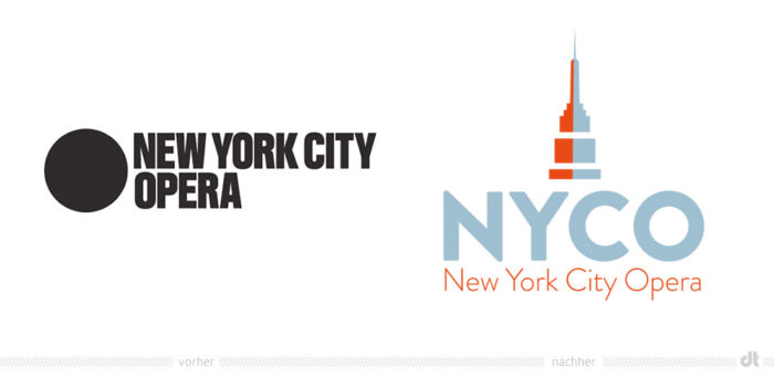 New York City Opera Logo – vorher und nachher