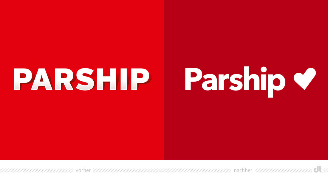 Parship Logo – vorher und nachher