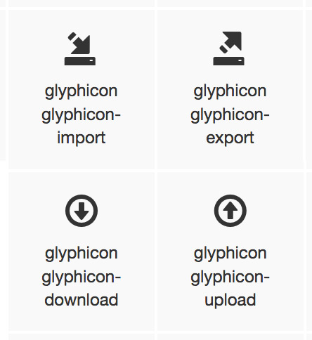 Bootstrap Icons: import, export, download, upload