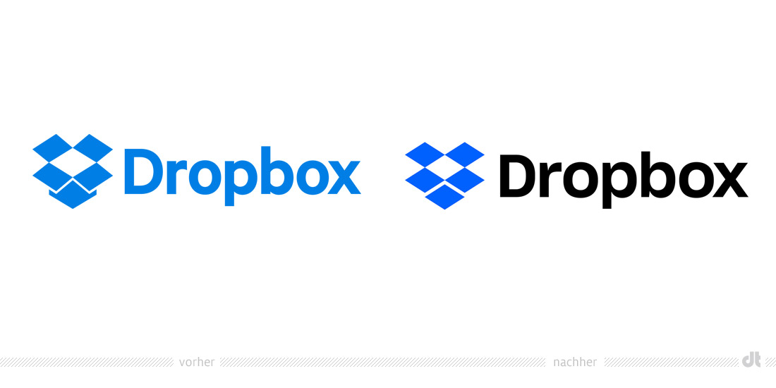 Dropbox Logo – vorher und nachher