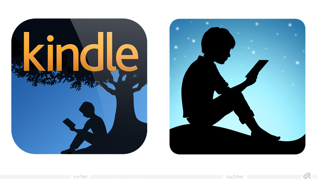 Kindle App Icon – vorher und nachher