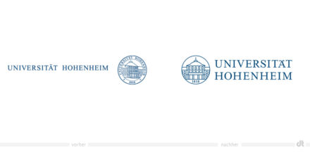Universität Hohenheim Logo – vorher und nachher