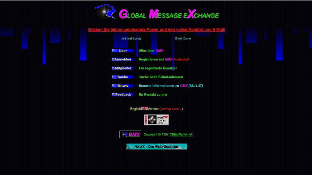 GMX Website 1997