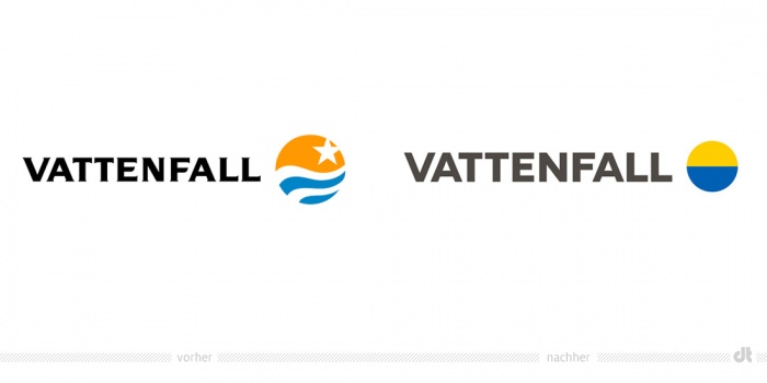 Vattenfall Logo – vorher und nachher