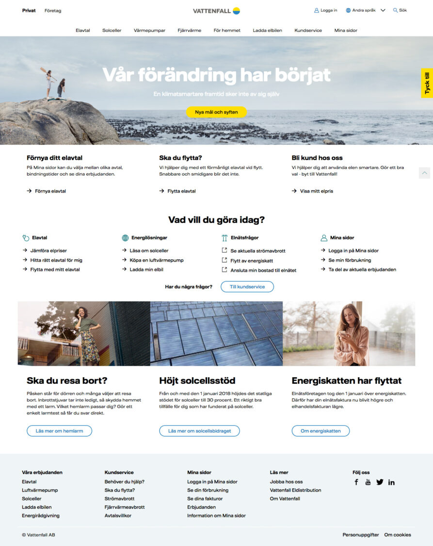 Vattenfall Website