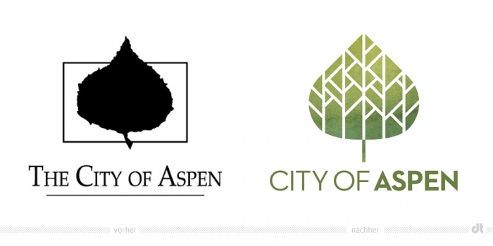City of Aspen Logo – vorher und nachher