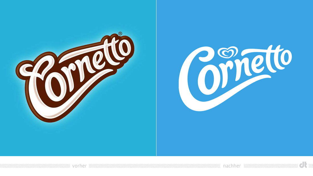 Cornetto Logo – vorher und nachher