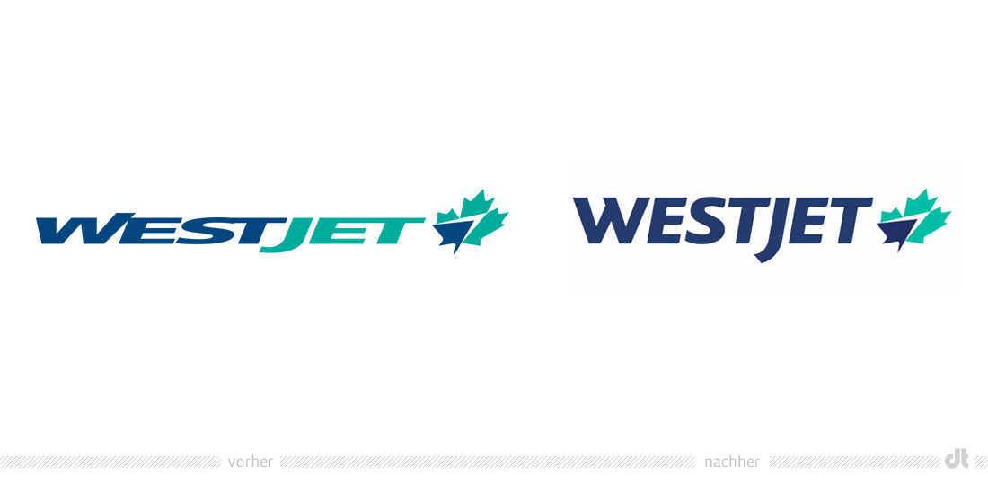 WestJet Logo – vorher und nachher