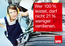 Bundestagswahl 2017 Plakat SPD, Lohngerechtigkeit