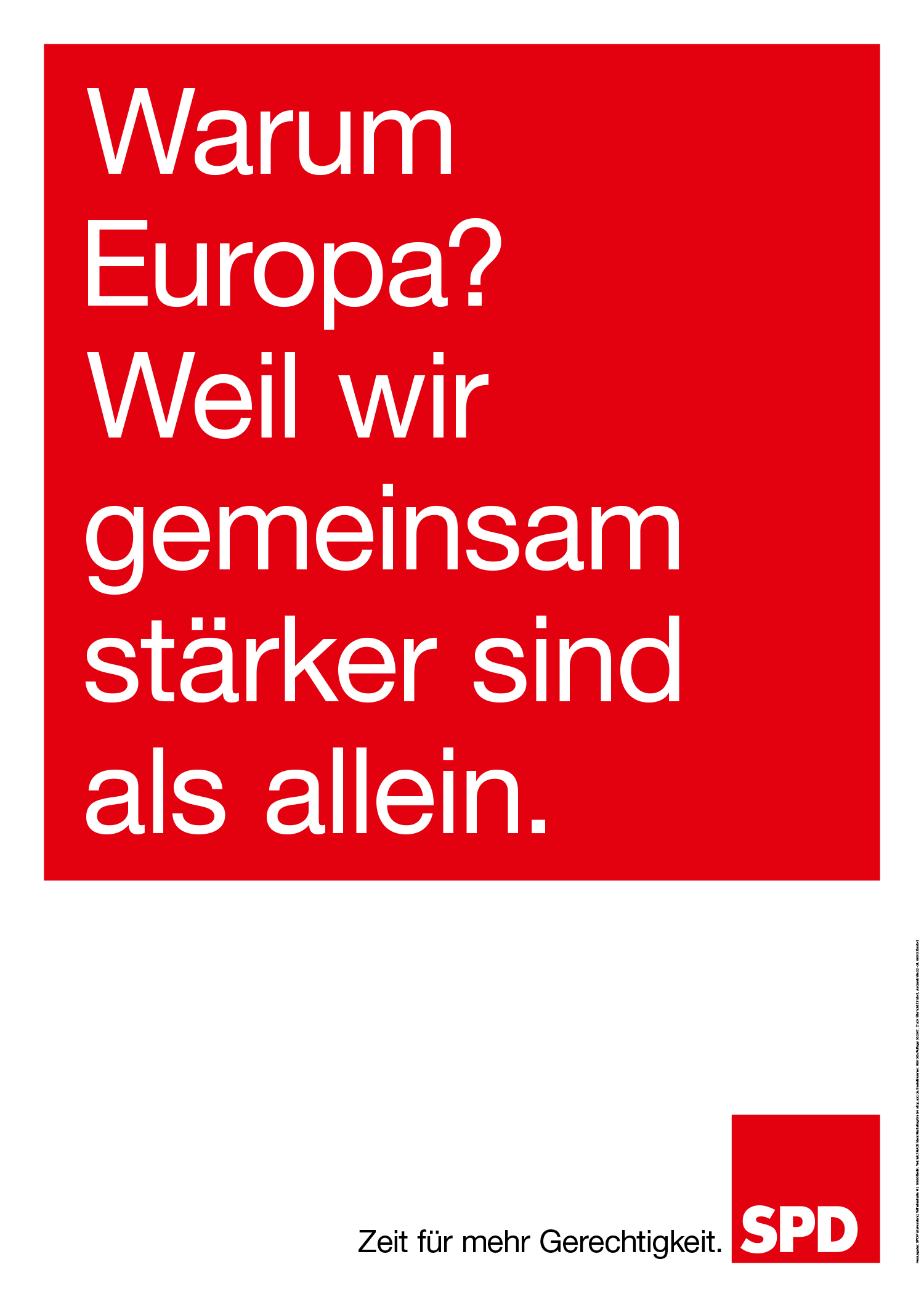 Bundestagswahl 2017 Plakat SPD, Europa
