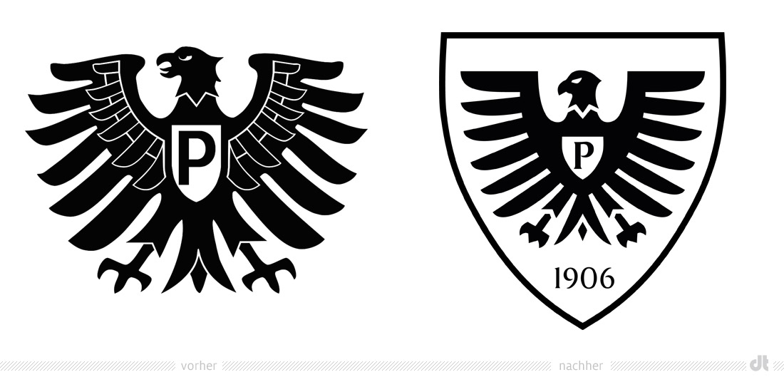 Preußen Münster Logo – vorher und nachher