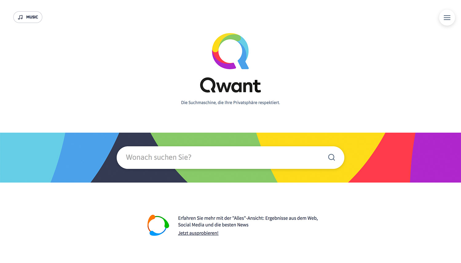 Qwant Homepage