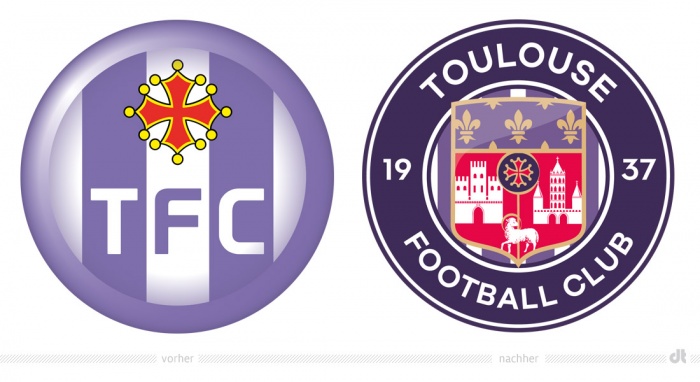 Toulouse FC Logo – vorher und nachher