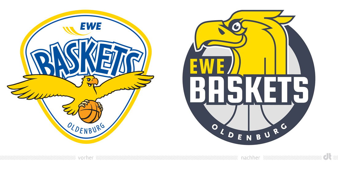 EWE Baskets Oldenburg Logo – vorher und nachher