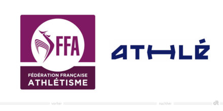 Fédération française d'athlétisme Logo – vorher und nachhe