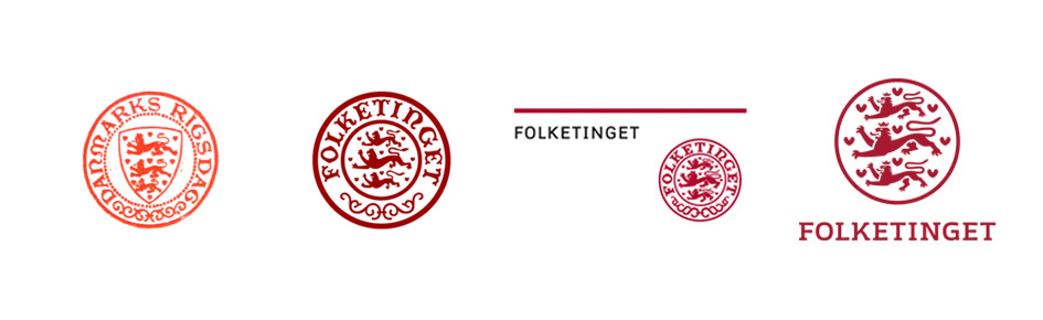 Folketinget Logo-Evolution, Quelle: Folketinget