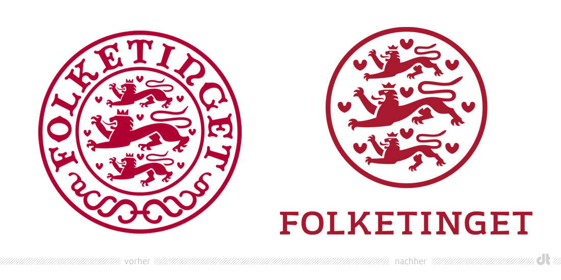 Folketinget Logo – vorher und nachher