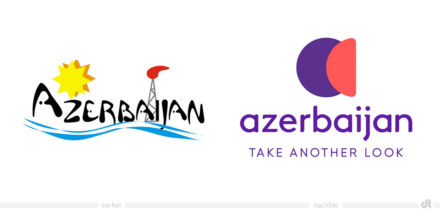 Azerbaijan Tourismus Logo – vorher und nachher