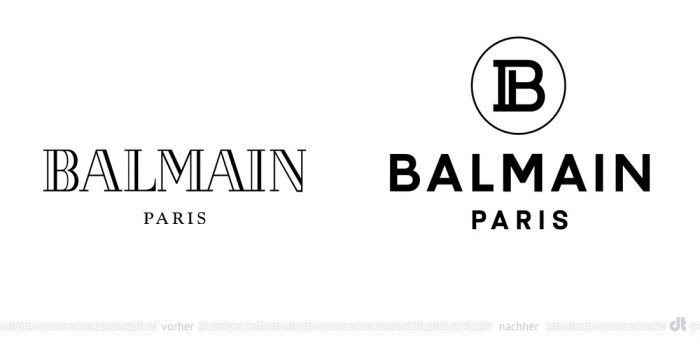 Balmain Logo – vorher und nachher