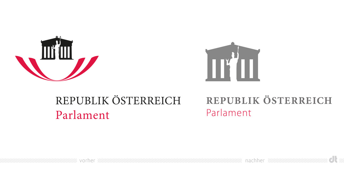 Parlament Republik Österreich Logo – vorher und nachher