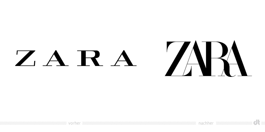 Zara Logo – vorher und nachher