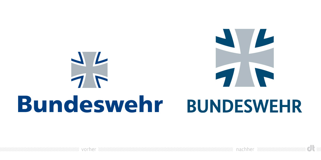 Bundeswehr Logo – vorher und nachher
