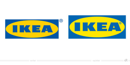 IKEA Logo – vorher und nachher